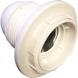 Douille E27 blanche filetée avec 2 bagues, diamètre 10, 150W, 4A, 250V - Electraline - Référence fabricant : 70128