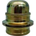 Fassung E27 gold mit Gewinde und 2 Ringen, Durchmesser 10, 150W, 4A, 250V