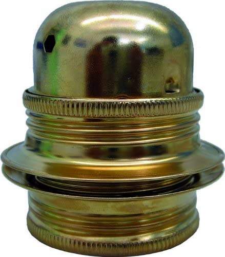 Presa filettata E27 oro con 2 anelli, diametro 10, 150W, 4A, 250V