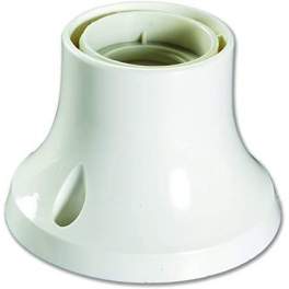 Lampholder for E27 bulb, straight white - Electraline - Référence fabricant : 70136