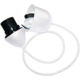 Plastic holder with E27 socket, length 60cm, 2x0.75mm2, white - Electraline - Référence fabricant : 70712
