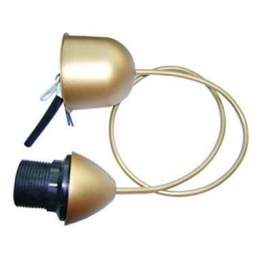 Plastic holder with E27 socket, length 60cm, 2x0.75mm2, gold - Electraline - Référence fabricant : 70715