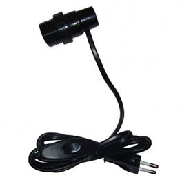 E27 bottle light adapter with switch and plug 2x0.75 to 1.5m, black - Electraline - Référence fabricant : 70534