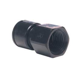 Acetal female adapter, black, flat bottom, 3/4, for 8mm hose - John Guest - Référence fabricant : PM450813E