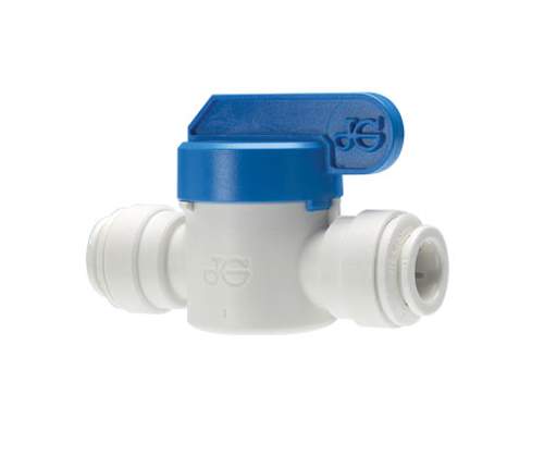 Straight polypropylene shut-off valve, 8mm, for drinking water