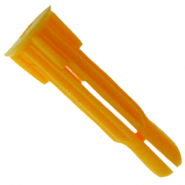 Cheville nylon PC jaune 6x27 mm pour vis bois, 100 pièces - Fischer - Référence fabricant : 018901