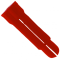 Taco de nylon PC rojo 8x34mm para tornillos de madera, 100 piezas