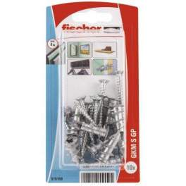Taco metálico autoperforante para placa GKM con tornillo 4,5x50, 10 piezas - Fischer - Référence fabricant : 515159