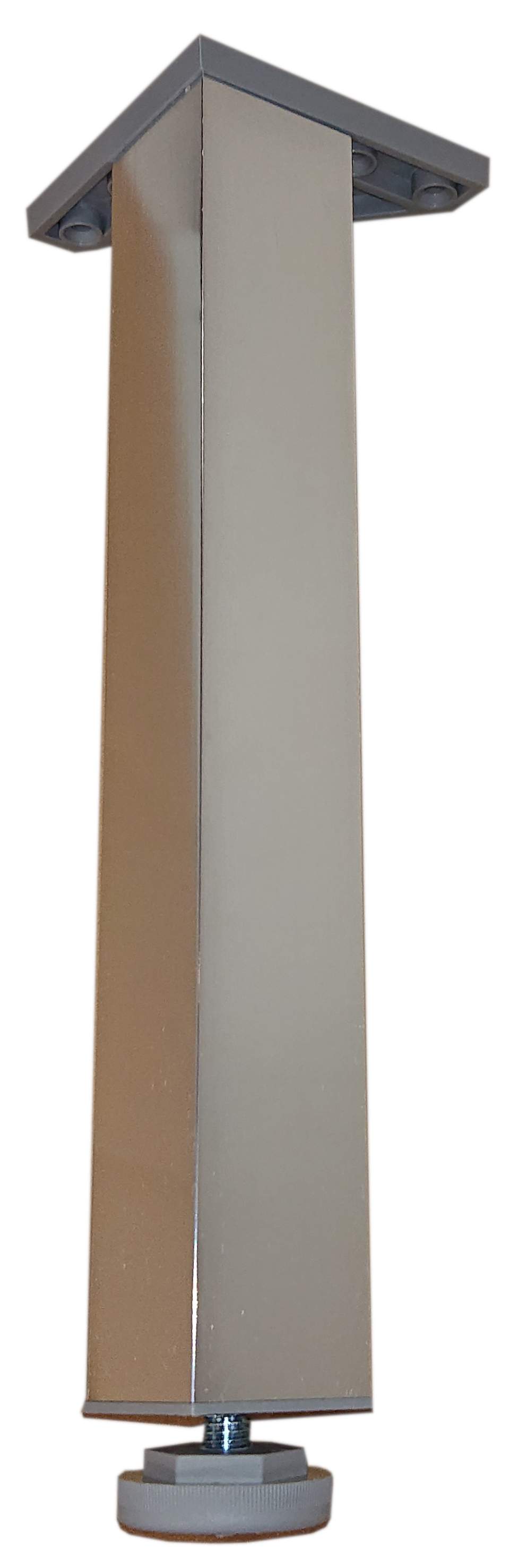 Pied carré chromé hauteur réglable de 270 à 290 mm