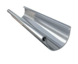 Zinc gutter in 4 meters with clip and 18 mm flange in D.33