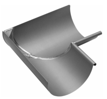 Semi-round welded angle inside, in zinc, diameter 33