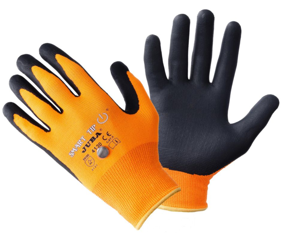 Nitrile coated glove, screen compatible, tactile, for precision work, size 09