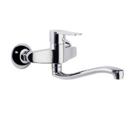 Wall-mounted single lever sink mixer with swivel spout Titanium - Ramon Soler - Référence fabricant : 180701CC