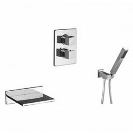 DAX SQUARE wall-mounted thermostatic bath and shower unit - PF Robinetterie - Référence fabricant : 97540THA