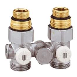 Double H-valve, single pipe, straight, for female radiator 15x21 - Thermador - Référence fabricant : VM15D