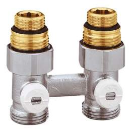 Double H valve, straight, for female radiator 15x21 - Thermador - Référence fabricant : VB15D