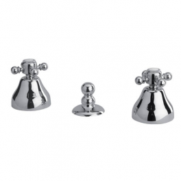 Pair of bidet faucets with pop-up waste and pull cord TIFFANY chrome - PF Robinetterie - Référence fabricant : 30025A