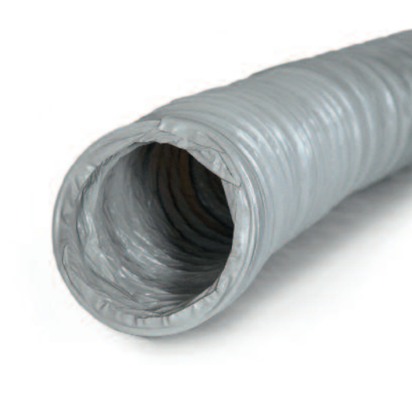 Condotto flessibile in PVC grigio per la ventilazione, diametro 150mm, lunghezza 6m