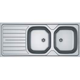 Stainless steel sink, 2 basins 1 drainer, 1160x500mm RNN621 - Franke - Référence fabricant : 006464