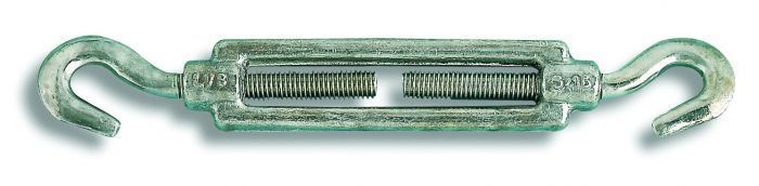 Tensor 2 ganchos de acero galvanizado para cables d. 6mm hasta 25kg, 1 pieza