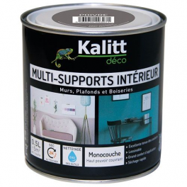 Peinture multi support satin poivre 0.5 litre - KALITT - Référence fabricant : 366659