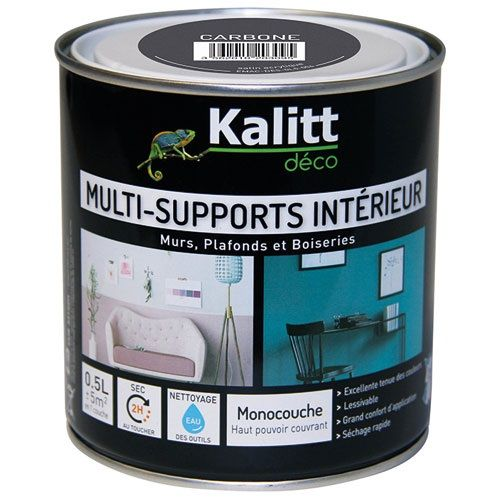 Multi-support paint satin carbon 0.5 liter 