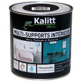 Peinture multi support satin noir 0.5 litre - KALITT - Référence fabricant : 366732