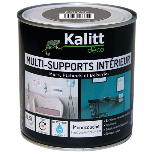 Multi-support paint matt pepper 0.5 litre 