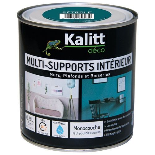 Peinture multi support mat pétrole 0.5 litre 