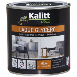Peinture laque glycéro satin brillant gris 0.5 litre - KALITT - Référence fabricant : 539164