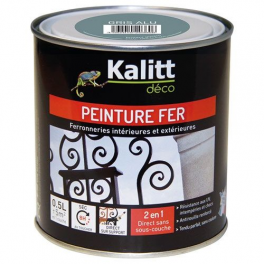 Peinture fer antirouille brillant gris alu 0.5 litre - KALITT - Référence fabricant : 368209