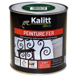 Peinture fer antirouille brillant vert cloture 0.5 litre - KALITT - Référence fabricant : 368225