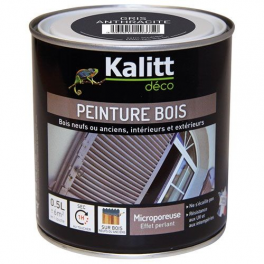 Peinture bois satin gris anthracite 0.5 litre - KALITT - Référence fabricant : 368449