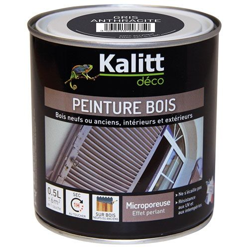 Satin wood paint grey anthracite 0.5 litre 