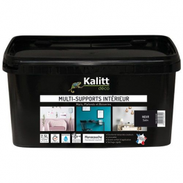 Peinture multi support satin noir 2.5 litre - KALITT - Référence fabricant : 367516