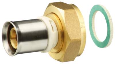 Brass multi-layer female swivel nut fitting 15x21 /16mm - lead free.