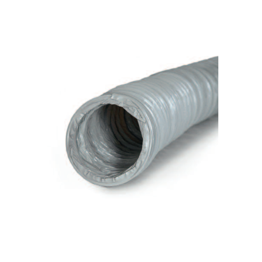 Grey PVC flexible duct for ventilation, diameter 150mm, length 6m