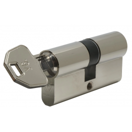 Lock cylinder nickel-plated V6, 30x30 mm, 6 pins, 4 reversible keys - Vachette - Référence fabricant : 67101CPV6/SC