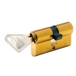 Brass lock cylinder V5, 40x40 mm, 5 pins, 3 reversible keys - Vachette - Référence fabricant : 67100-40X40/SC