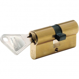 Brass lock cylinder V5, 30x30 mm, 5 pins, 3 reversible keys - Vachette - Référence fabricant : 67100/SC