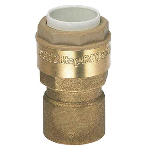 Straight female push-in connector15x21 for 16mm copper PUSH-FIT