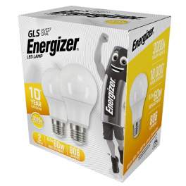 Standard E27 LED bulb, 806 Lumens, 8.2W/60W, 3000K, 2 pieces. - Energizer - Référence fabricant : ES16710