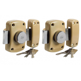 Set di due serrature Cyclop con pomello e cilindro a 5 perni L.45 mm, diametro 23mm con 3 chiavi - Vachette - Référence fabricant : 67600MN/SC