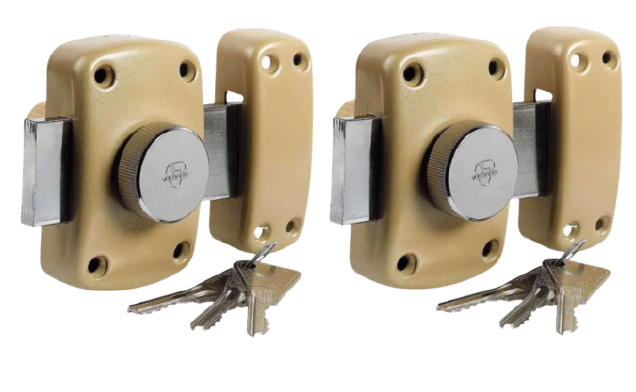 Set di due serrature Cyclop con pomello e cilindro a 5 perni L.45 mm, diametro 23mm con 3 chiavi