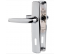 Deux poignées de porte avec applique chromée miroir, clé L, entraxe 165 mm - Vachette - Référence fabricant : VACEN7152