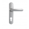 Conjunto de la manija de la puerta con la placa del agujero de la llave, aluminio plateado.