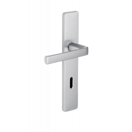 Maniglia della porta Kasa con piastra argentata, interasse 195 mm, chiave L - Vachette - Référence fabricant : 204104