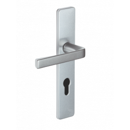 Maniglia della porta Kasa con piastra argentata, interasse 195 mm, chiave I - Vachette - Référence fabricant : 204105