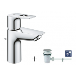 GROHE "NEW BAULOOP" single lever basin mixer, size M with pop-up waste - Grohe - Référence fabricant : 23887001