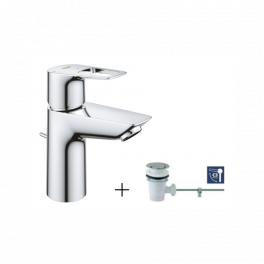 GROHE "NEW BAULOOP" single lever basin mixer, size S with pop-up waste - Grohe - Référence fabricant : 22054001